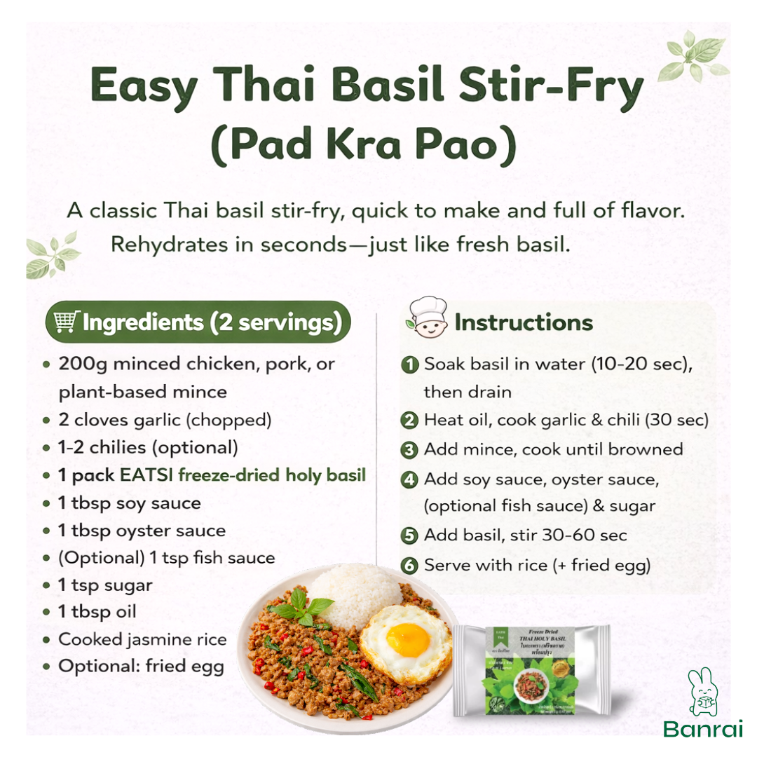 Freeze-Dried Thai Holy Basil 2g🌿 กะเพรา